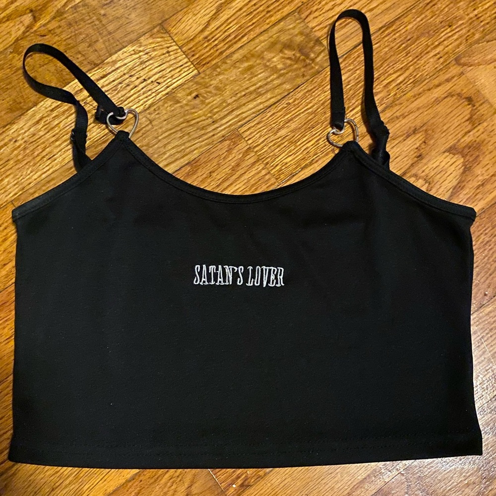 “Satans Lover” cropped tank top